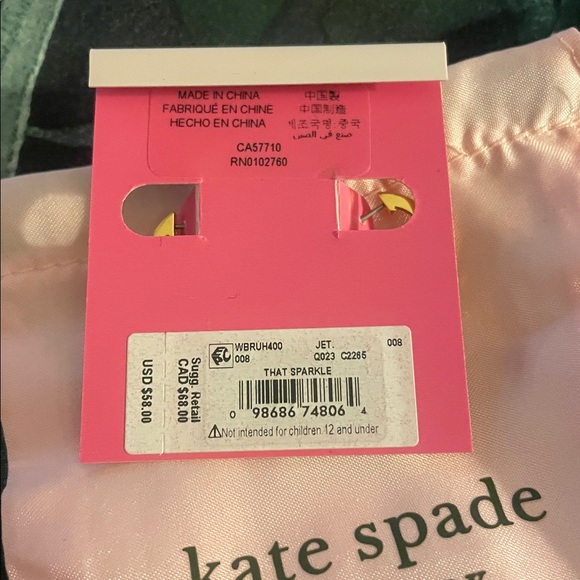 Kate Spade “That Sparkle” Pave Huggie Earrings (Jet) - Picture 6 of 6